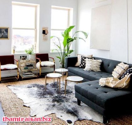 thảm sofa lông thú cho phòng khách